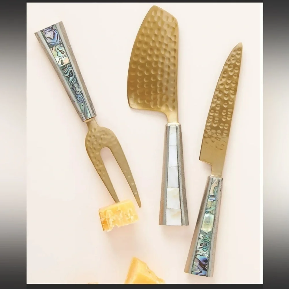 NWT Anthropologie Arctic Twilight Cheese Knives - 3